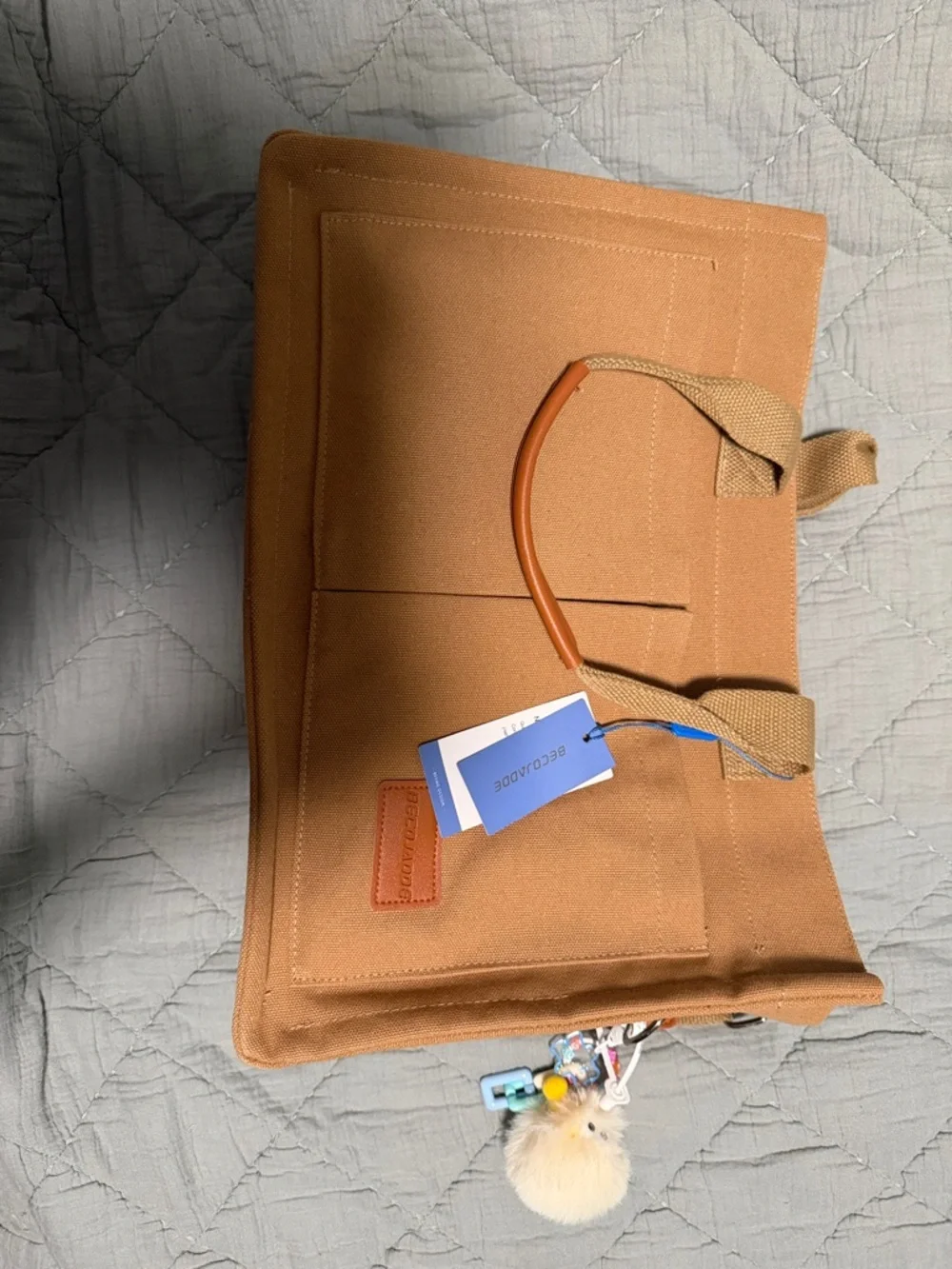 Unbranded Camel Laptop Tote Bag with Top Handle